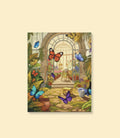 Butterfly conservatory canvas wall art on a cream background